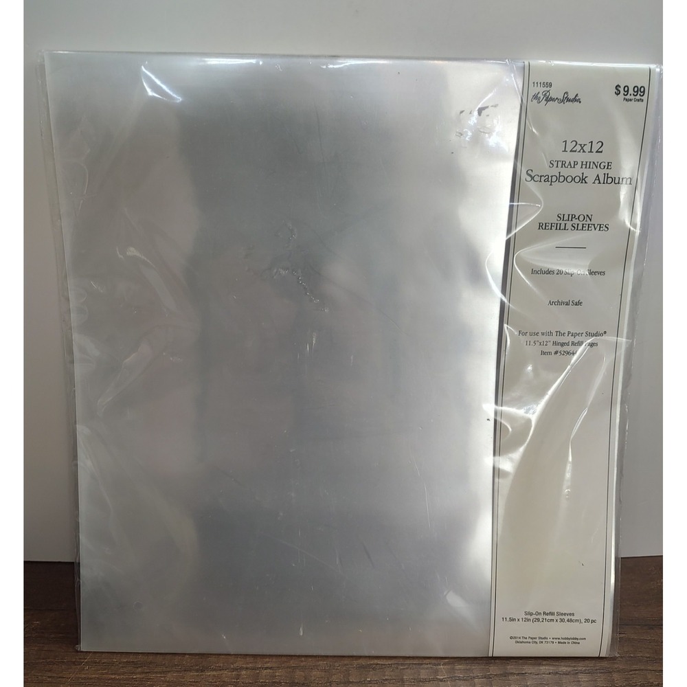 The Paper Studio 12x12 strap hinge slip on refill sleeves 20 Pack archival safe